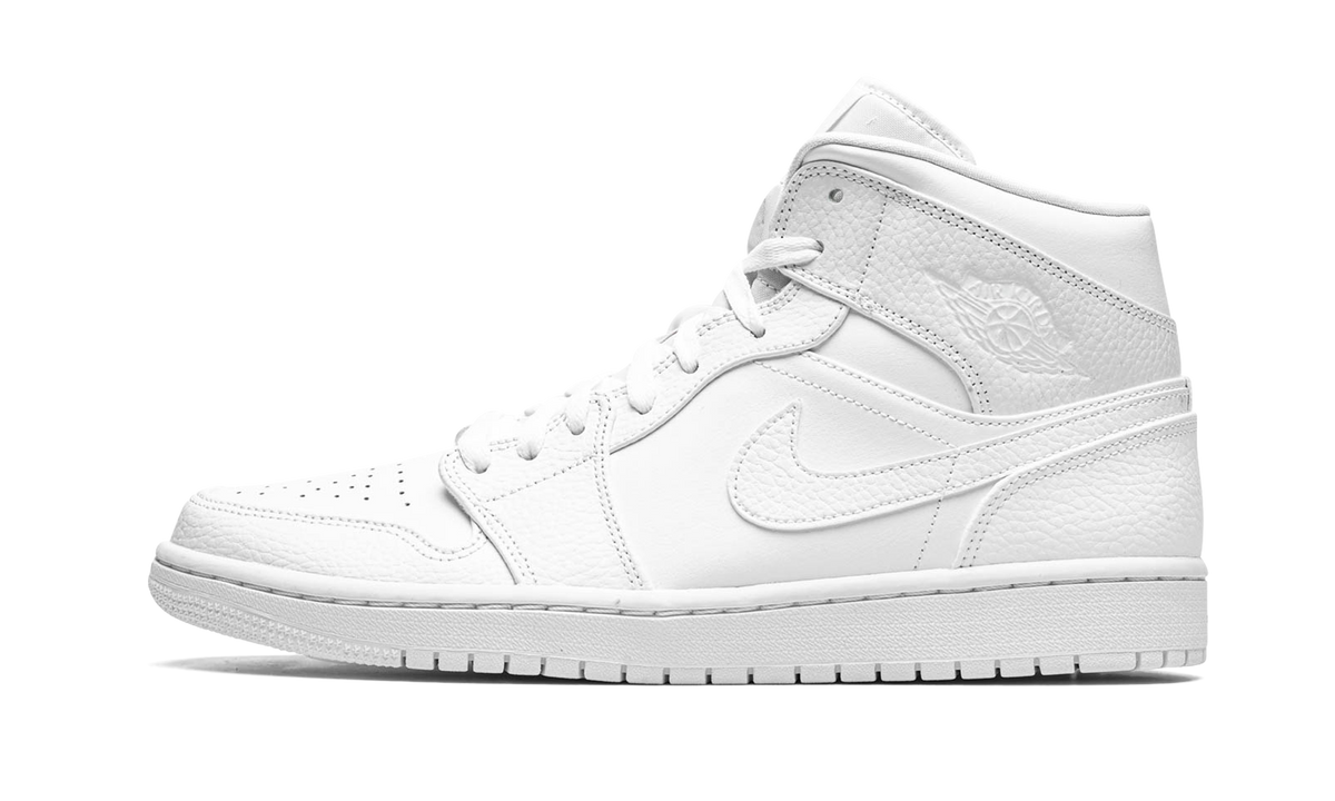 Air Jordan 1 Mid "Triple White" 554724 130