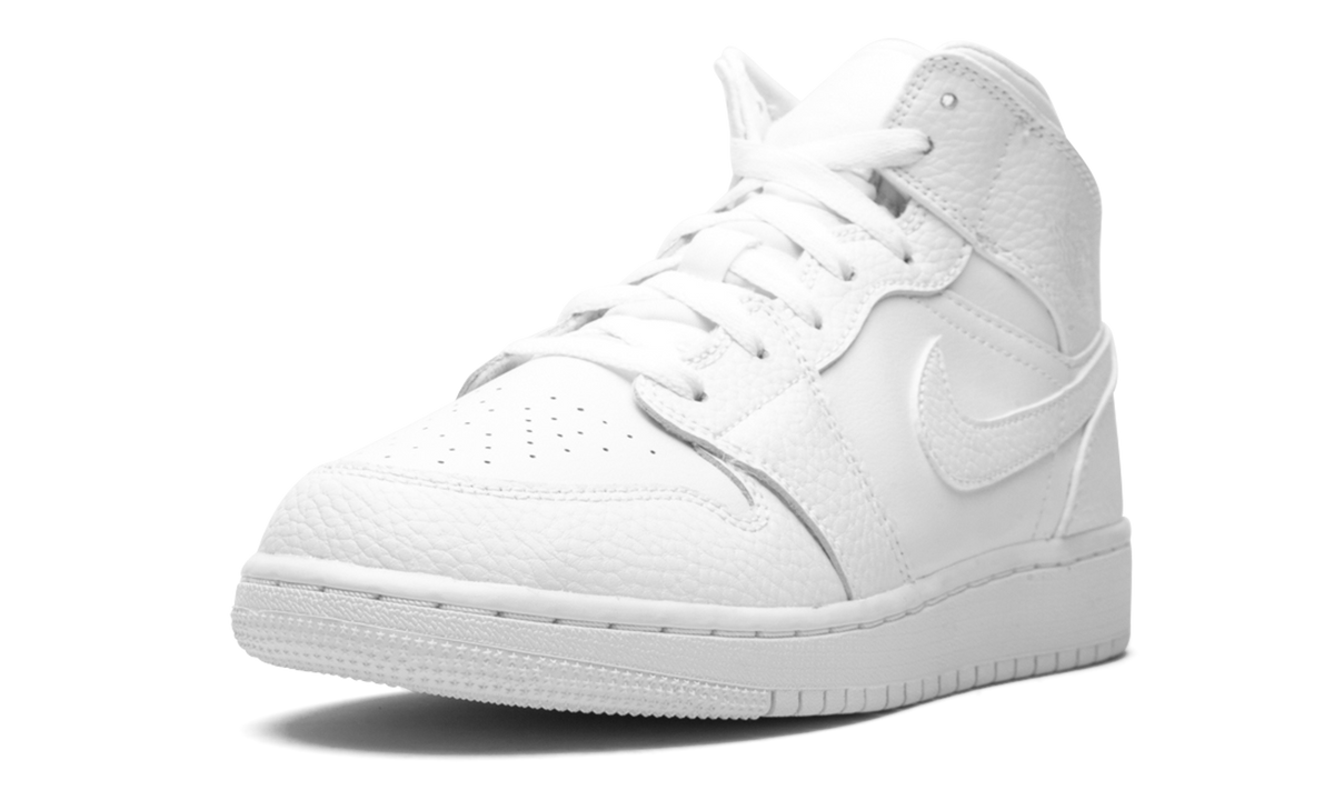 Air Jordan 1 Mid GS "Triple White" 554725 130