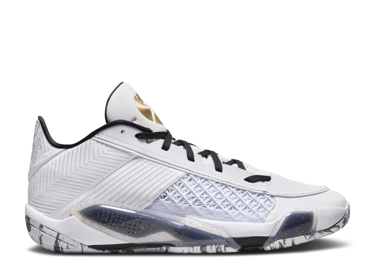 JORDAN 38 LOW 'WHITE METALLIC GOLD'