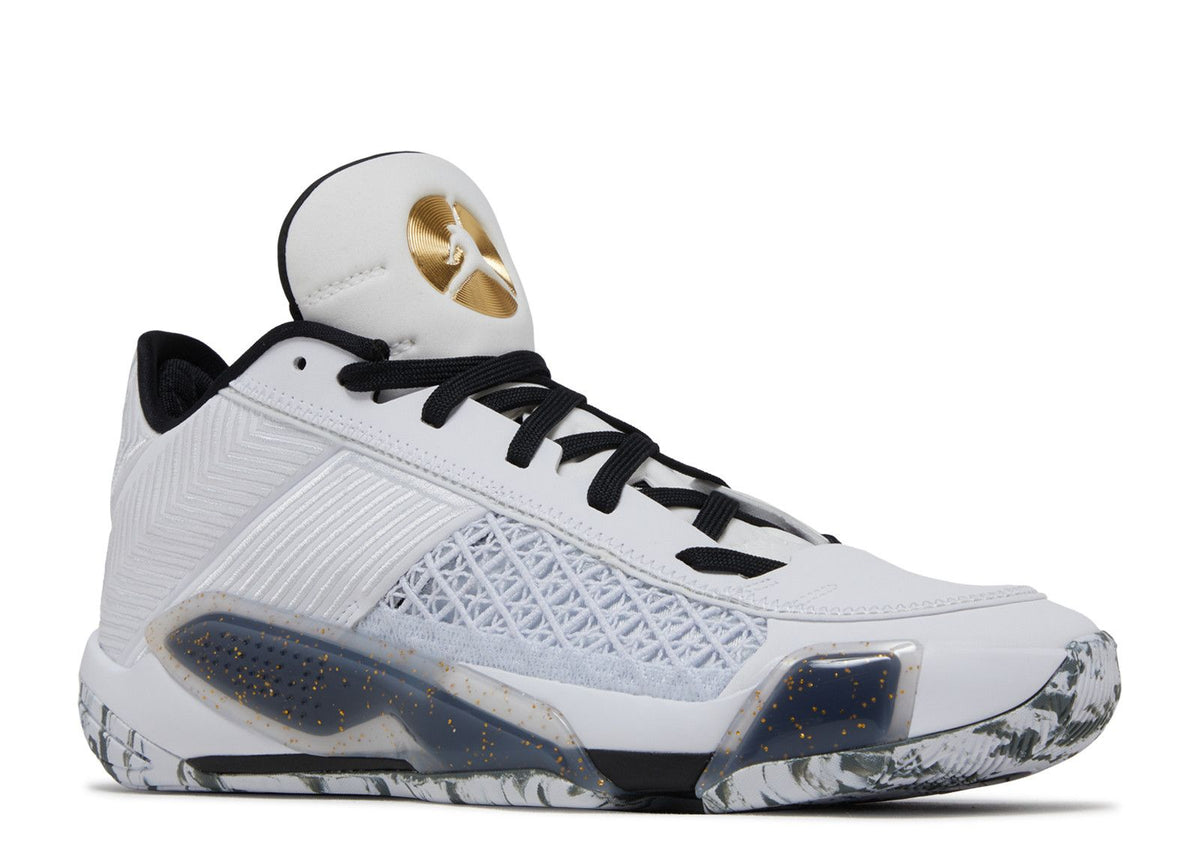 JORDAN 38 LOW 'WHITE METALLIC GOLD'
