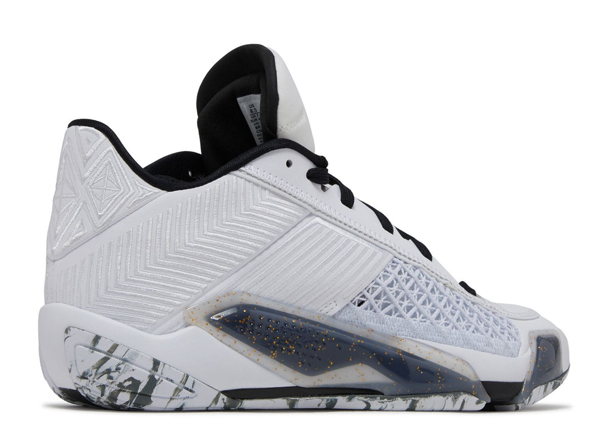 JORDAN 38 LOW 'WHITE METALLIC GOLD'