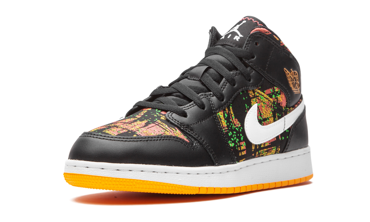Air Jordan 1 Mid GS "Black / Laser Orange" 555112 003
