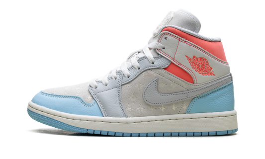 Air Jordan 1 Mid WMNS "White/Light Blue/Pink" IM7420 133