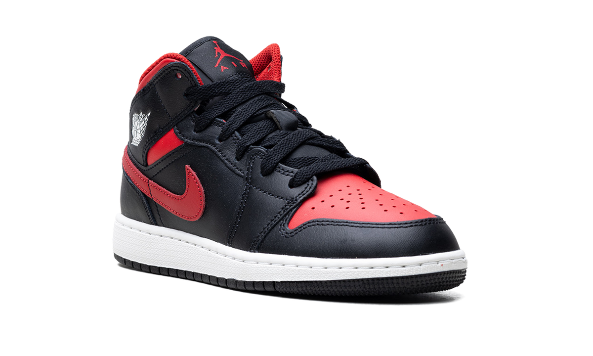 Jordan 1 Mid GS "Black Summit White Varsity Red" DQ8423 067
