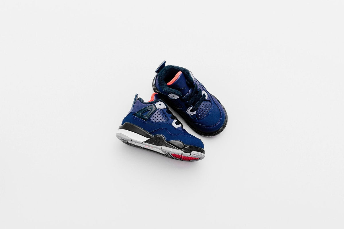 Air Jordan 4 Retro (TD) "Loyal Blue" - Loyal Blue/Black/Habanero Red