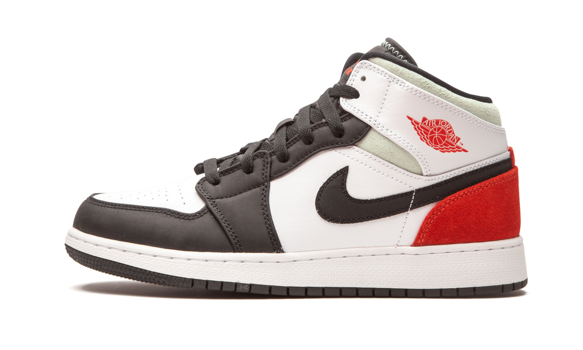 Air Jordan 1 Mid SE GS "Red / Grey / Black Toe" BQ6931 100