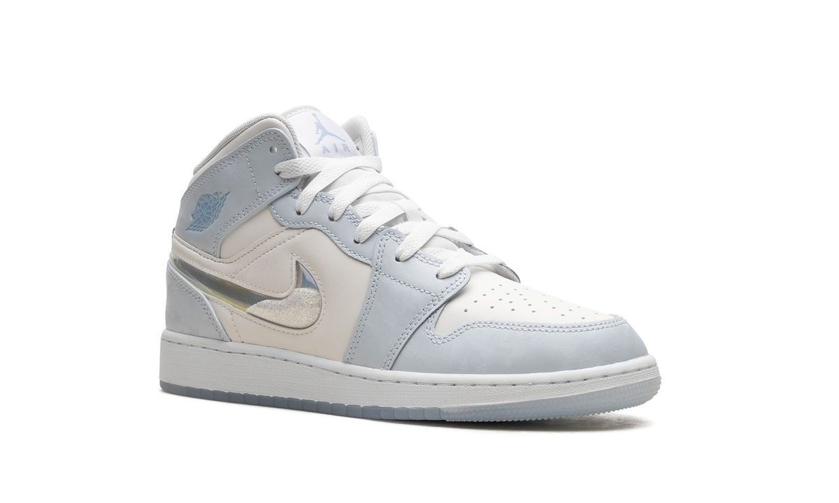AIR JORDAN 1 MID SE GS "GLITTER SWOOSH" FQ9117 400