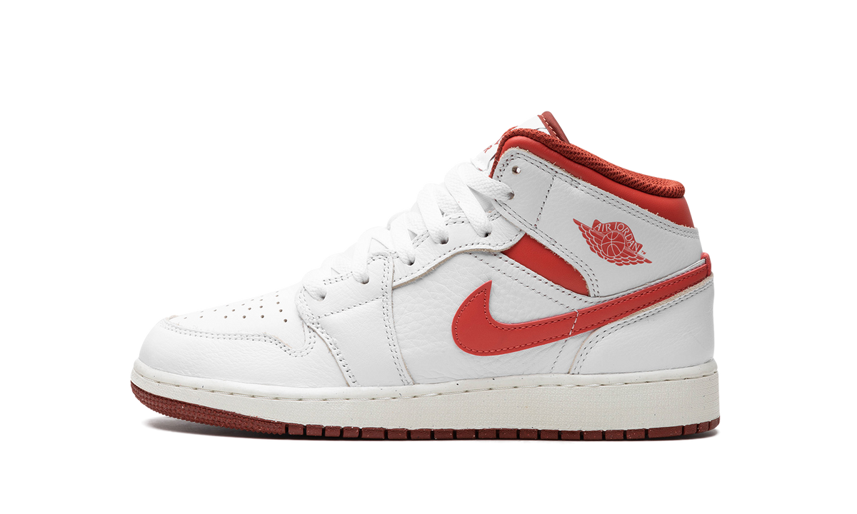 AIR JORDAN 1 MID SE GS "WHITE DUNE RED" FJ3464 160