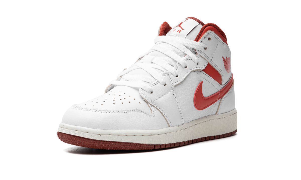 AIR JORDAN 1 MID SE GS "WHITE DUNE RED" FJ3464 160