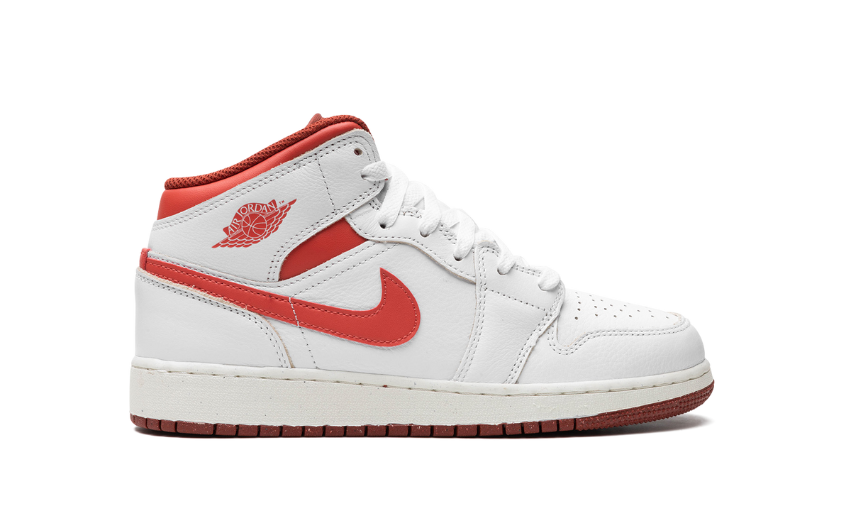 AIR JORDAN 1 MID SE GS "WHITE DUNE RED" FJ3464 160