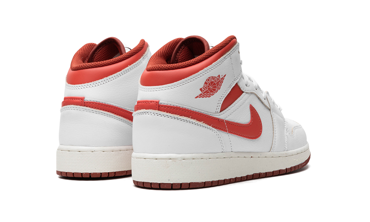 AIR JORDAN 1 MID SE GS "WHITE DUNE RED" FJ3464 160